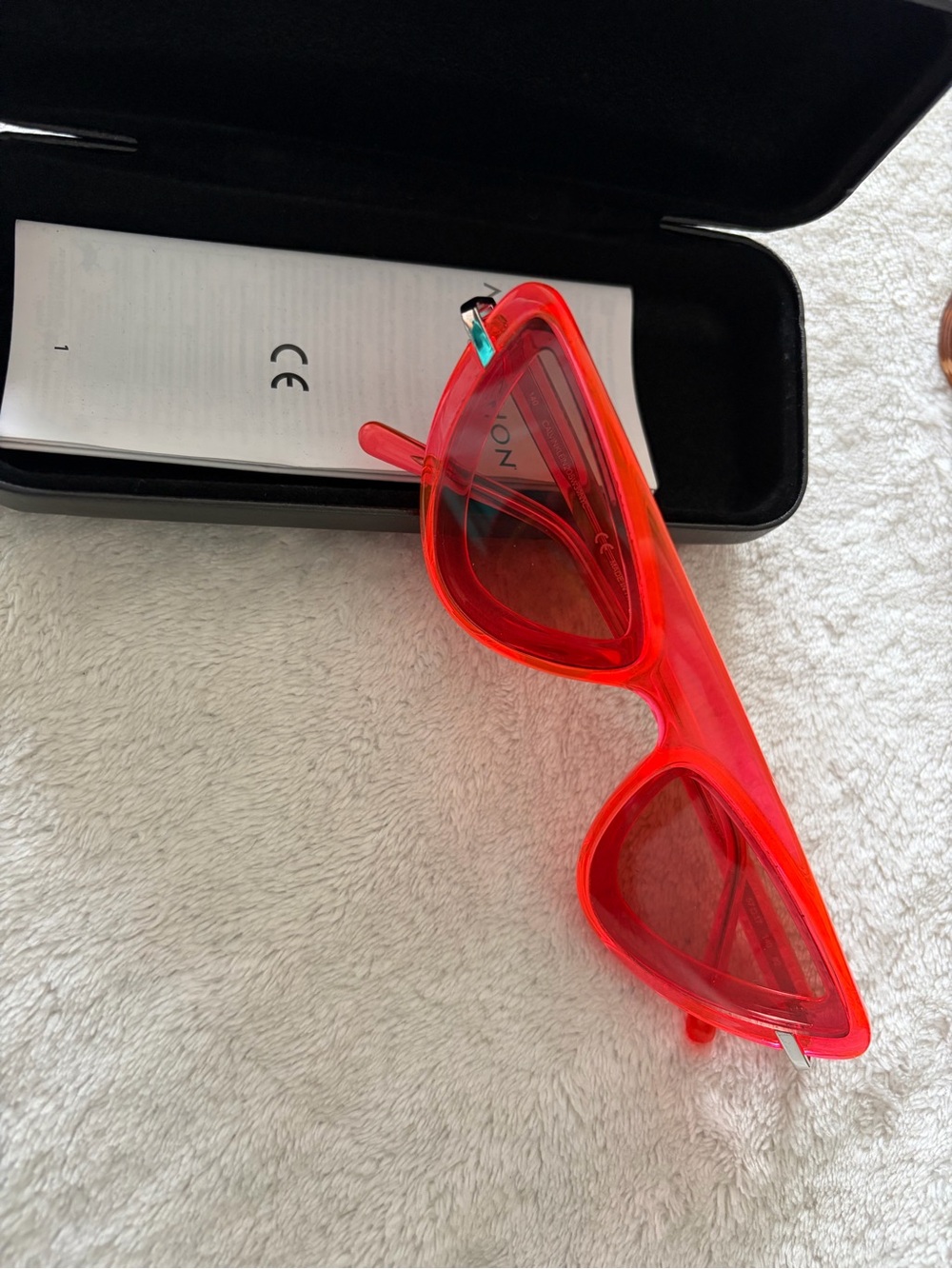 Calvin Klein Red Cat-Eye Women's Sunglasses